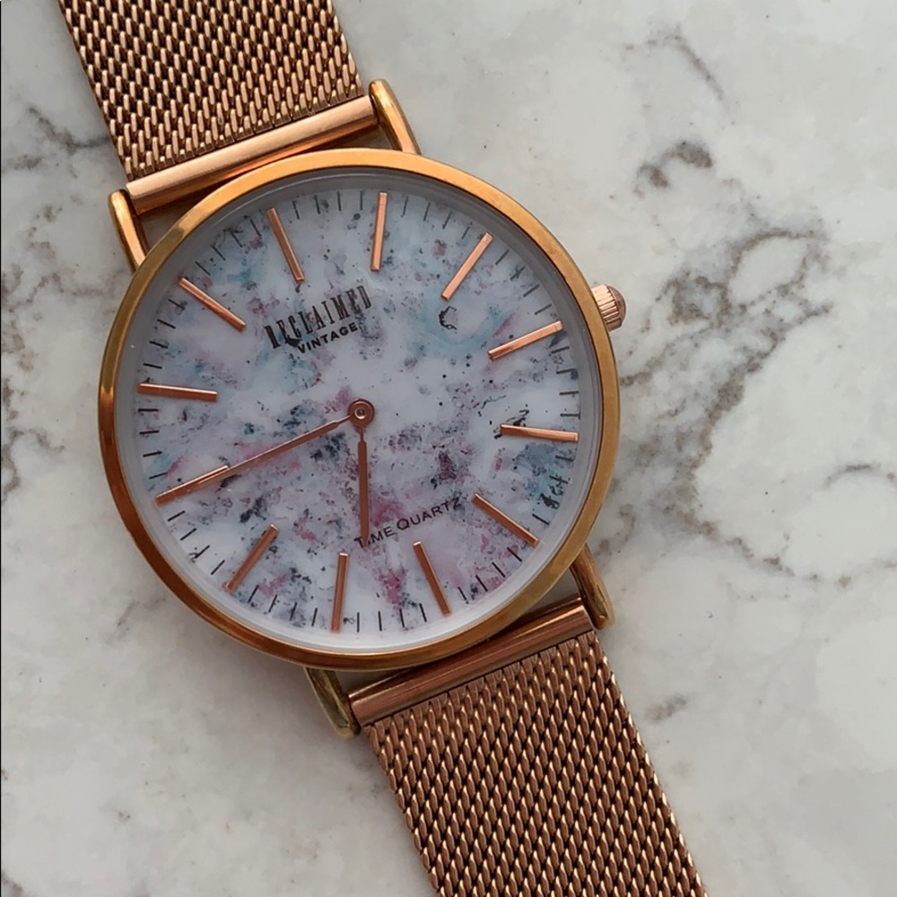 ASOS RECLAIMED VINTAGE MESH ROSE GOLD WATCH